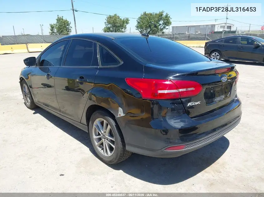 2018 Ford Focus Se VIN: 1FADP3F28JL316453 Lot: 45348537