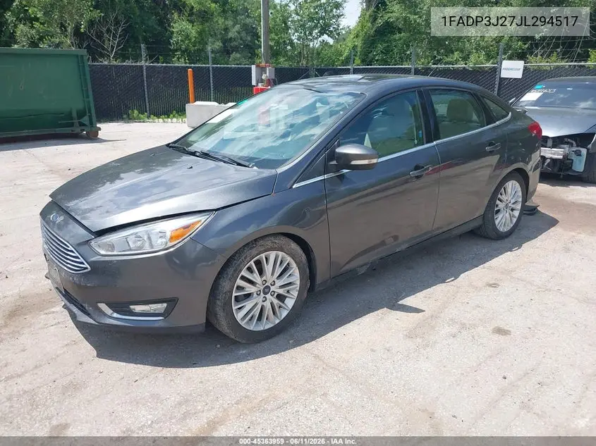 2018 Ford Focus Titanium VIN: 1FADP3J27JL294517 Lot: 45363959