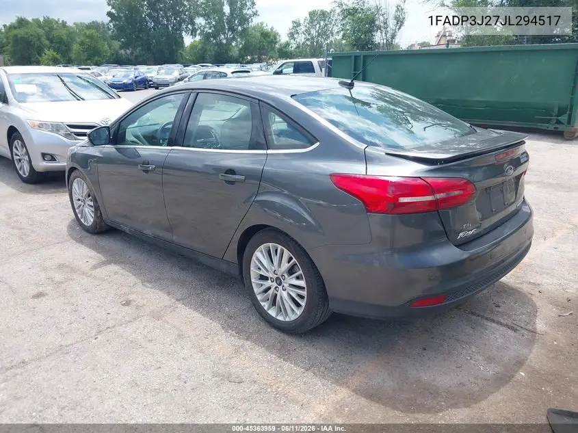 2018 Ford Focus Titanium VIN: 1FADP3J27JL294517 Lot: 45363959