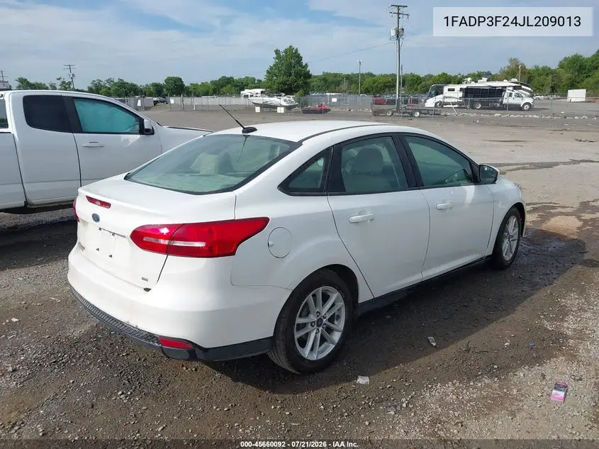 2018 Ford Focus Se VIN: 1FADP3F24JL209013 Lot: 45660092