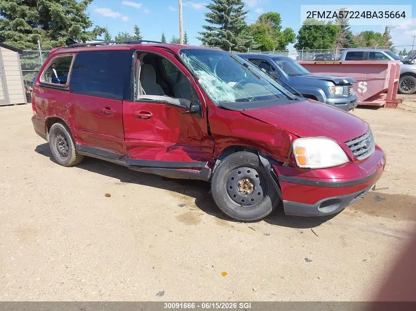 2004 Ford Freestar Ses VIN: 2FMZA57224BA35664 Lot: 30091666