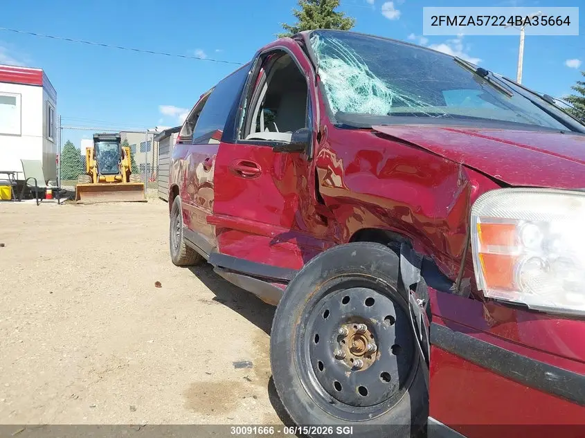 2004 Ford Freestar Ses VIN: 2FMZA57224BA35664 Lot: 30091666