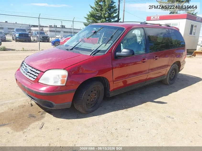 2004 Ford Freestar Ses VIN: 2FMZA57224BA35664 Lot: 30091666