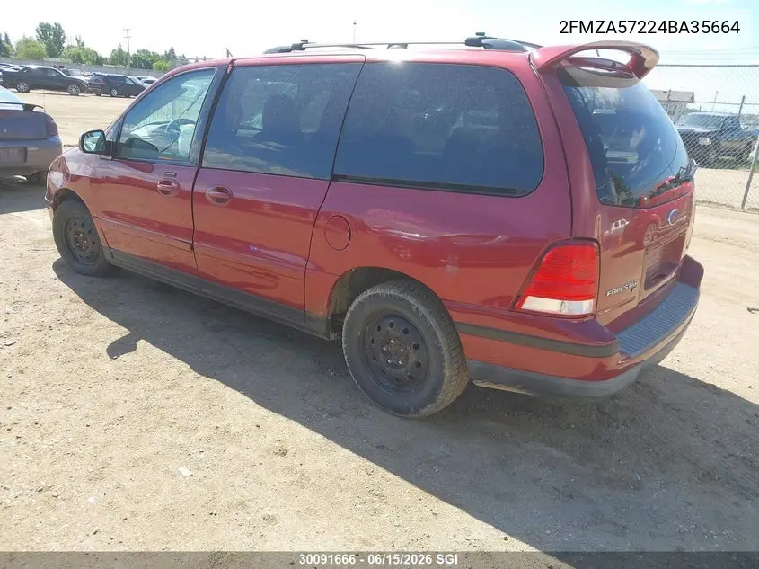 2004 Ford Freestar Ses VIN: 2FMZA57224BA35664 Lot: 30091666