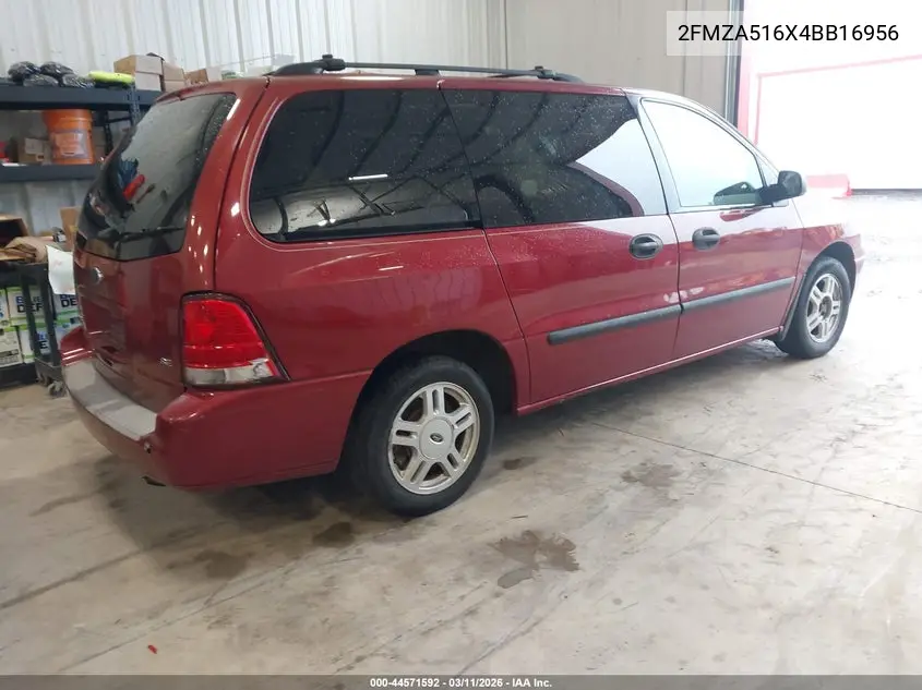 2004 Ford Freestar Se VIN: 2FMZA516X4BB16956 Lot: 44571592