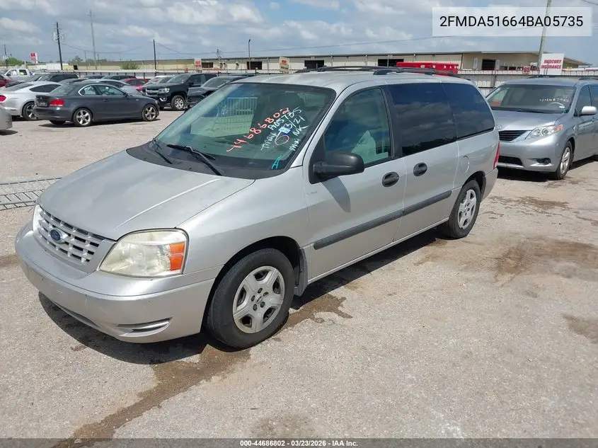 2004 Ford Freestar Se VIN: 2FMDA51664BA05735 Lot: 44686802