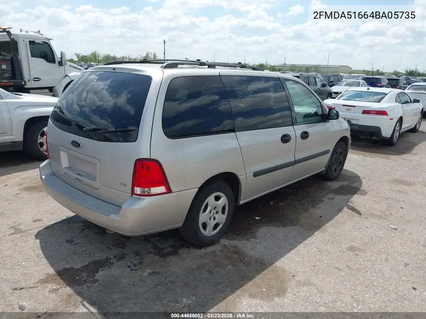2004 Ford Freestar Se VIN: 2FMDA51664BA05735 Lot: 44686802