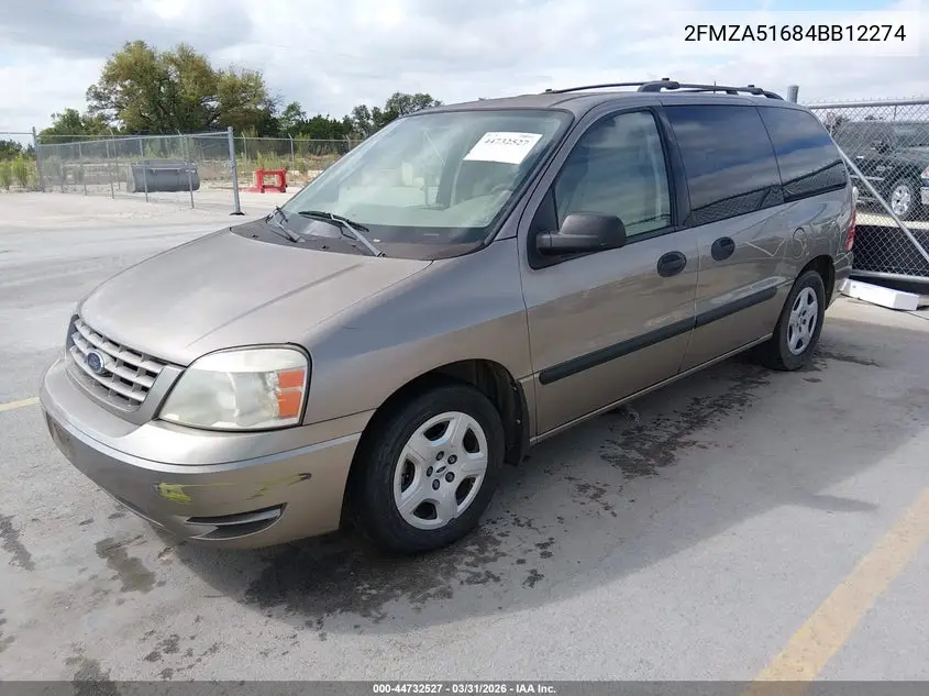 2004 Ford Freestar Se VIN: 2FMZA51684BB12274 Lot: 44732527