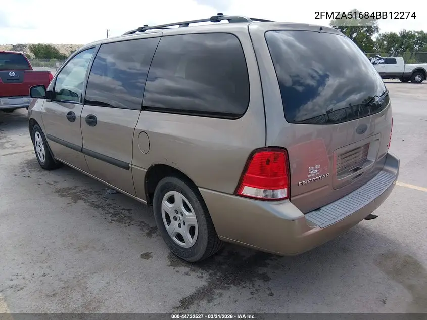 2004 Ford Freestar Se VIN: 2FMZA51684BB12274 Lot: 44732527