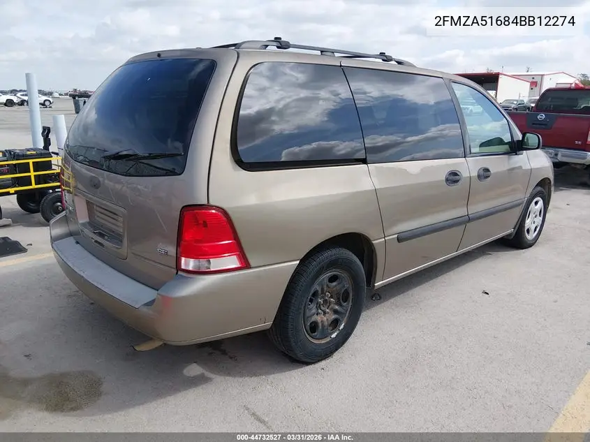2004 Ford Freestar Se VIN: 2FMZA51684BB12274 Lot: 44732527