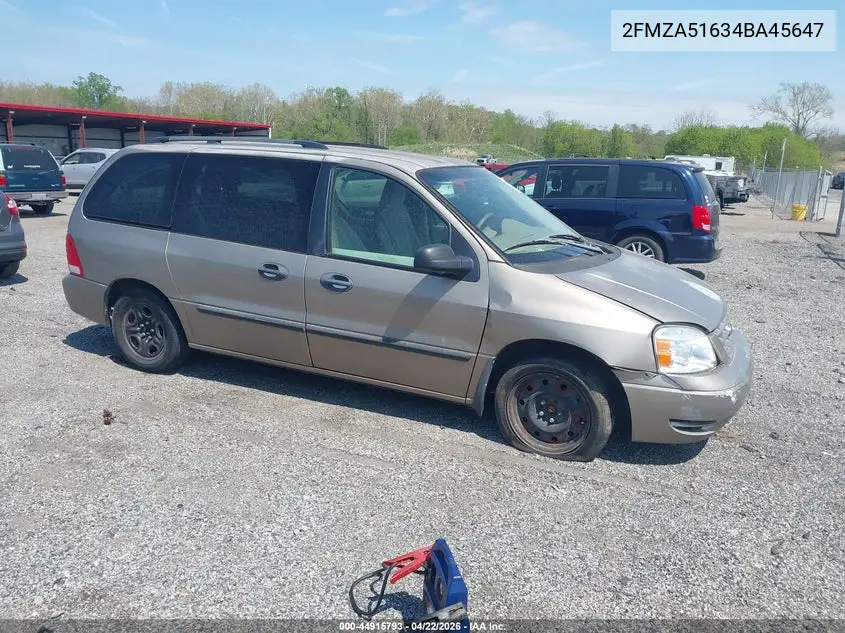2004 Ford Freestar Se VIN: 2FMZA51634BA45647 Lot: 44915793