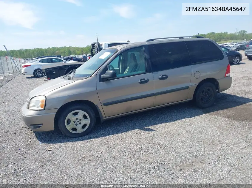 2004 Ford Freestar Se VIN: 2FMZA51634BA45647 Lot: 44915793