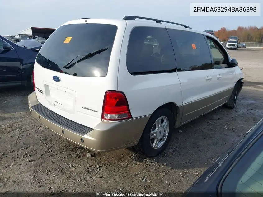 2004 Ford Freestar Limited VIN: 2FMDA58294BA36898 Lot: 44922908