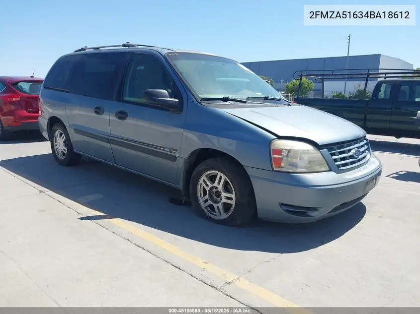 2004 Ford Freestar Se VIN: 2FMZA51634BA18612 Lot: 45158568