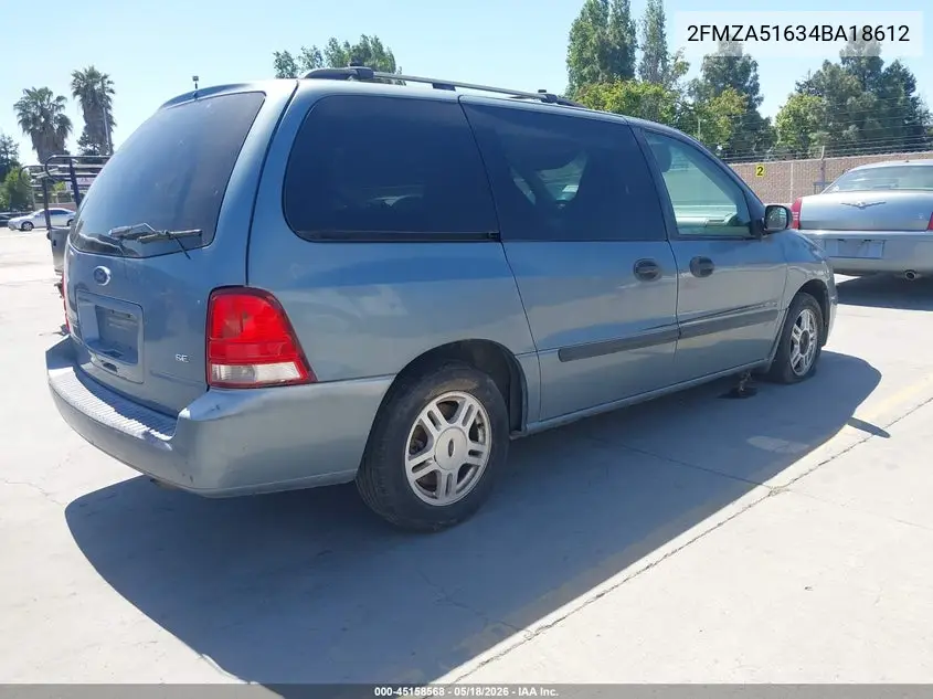 2004 Ford Freestar Se VIN: 2FMZA51634BA18612 Lot: 45158568