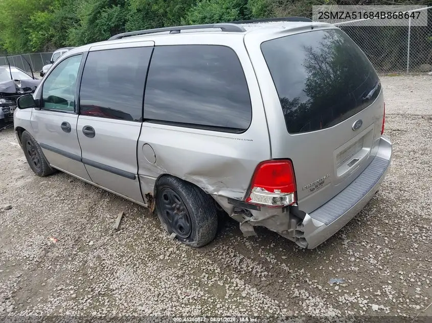 2004 Ford Freestar Se VIN: 2FMZA51684BA68647 Lot: 45250877