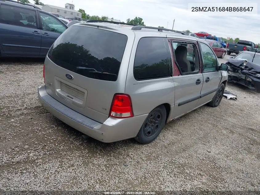 2004 Ford Freestar Se VIN: 2FMZA51684BA68647 Lot: 45250877
