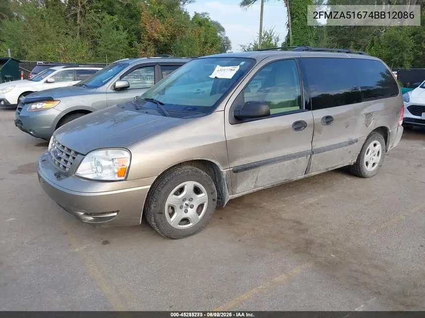 2004 Ford Freestar Se VIN: 2FMZA51674BB12086 Lot: 45285273