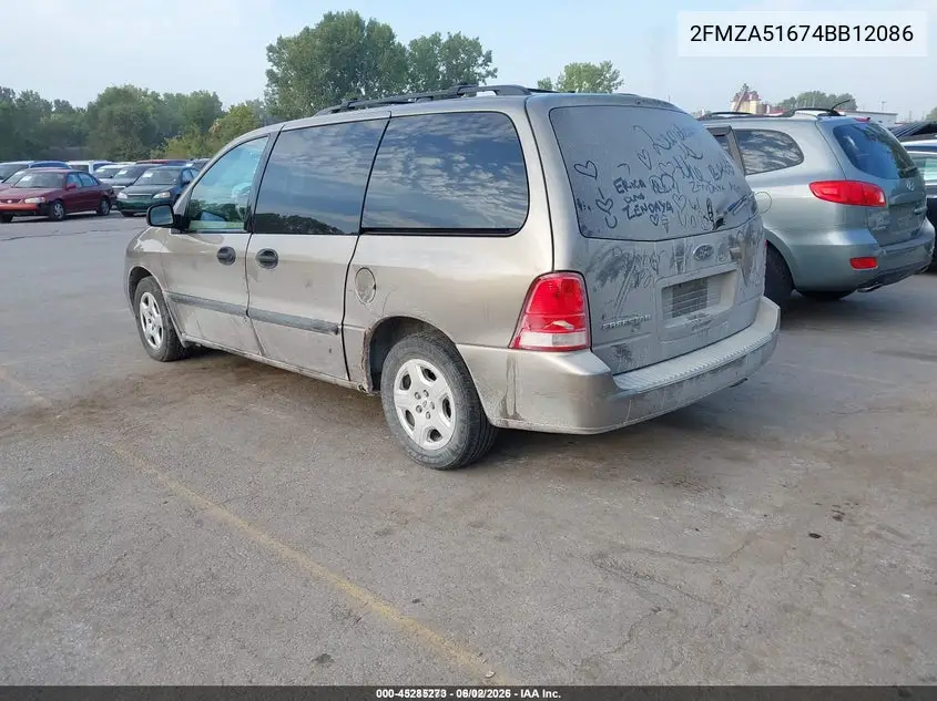 2004 Ford Freestar Se VIN: 2FMZA51674BB12086 Lot: 45285273