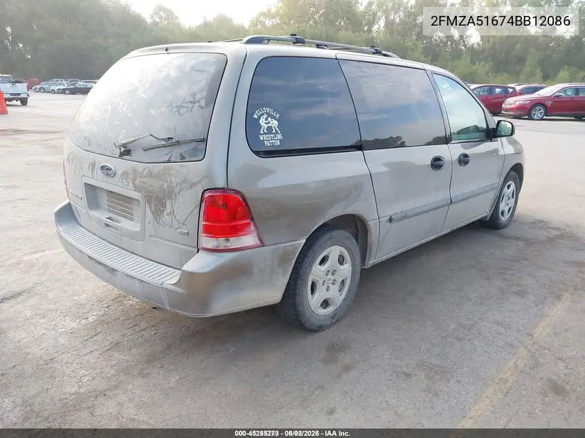 2004 Ford Freestar Se VIN: 2FMZA51674BB12086 Lot: 45285273