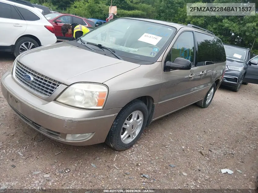 2004 Ford Freestar Sel VIN: 2FMZA52284BA11537 Lot: 45317256