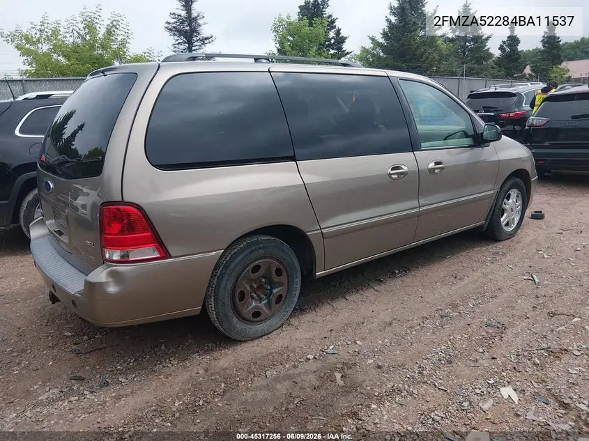 2004 Ford Freestar Sel VIN: 2FMZA52284BA11537 Lot: 45317256