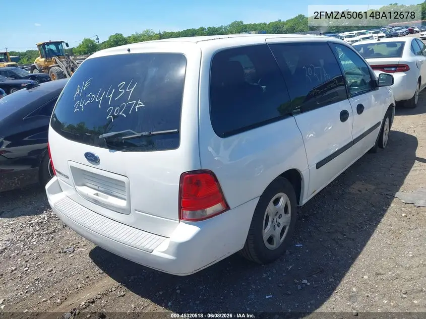 2004 Ford Freestar S VIN: 2FMZA50614BA12678 Lot: 45320518