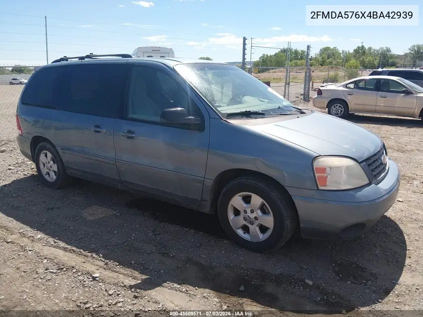 2004 Ford Freestar Ses VIN: 2FMDA576X4BA42939 Lot: 45509571