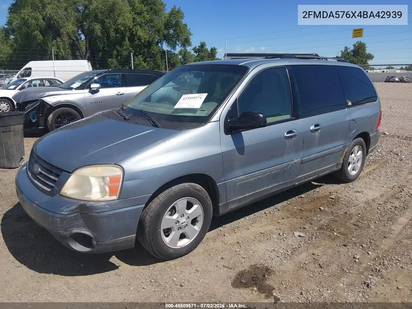 2004 Ford Freestar Ses VIN: 2FMDA576X4BA42939 Lot: 45509571