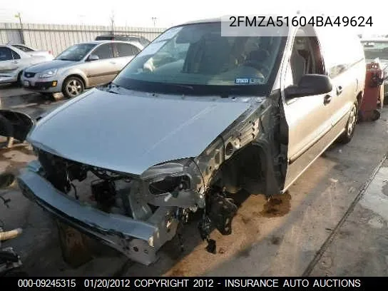 2004 Ford Freestar Se VIN: 2FMZA51604BA49624 Lot: 9245315