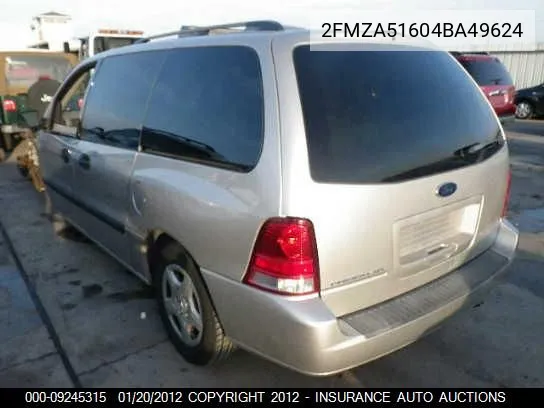 2004 Ford Freestar Se VIN: 2FMZA51604BA49624 Lot: 9245315