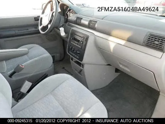 2004 Ford Freestar Se VIN: 2FMZA51604BA49624 Lot: 9245315