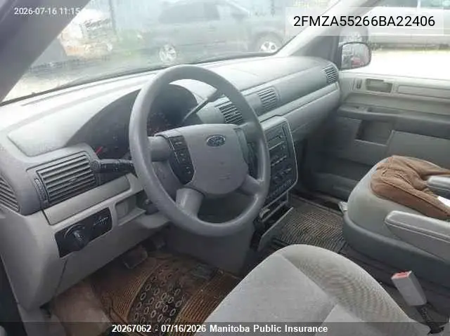 2006 Ford Freestar Se VIN: 2FMZA55266BA22406 Lot: 20267062