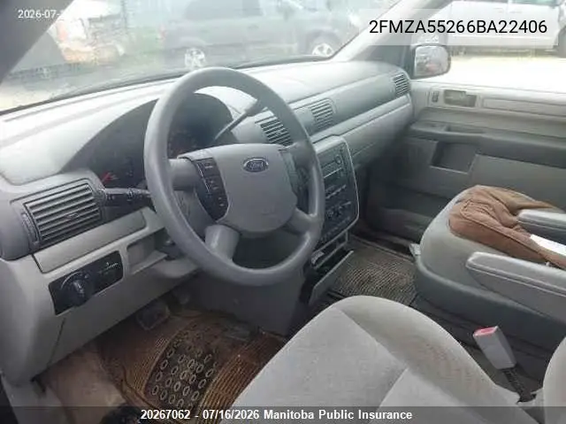 2006 Ford Freestar Se VIN: 2FMZA55266BA22406 Lot: 20267062