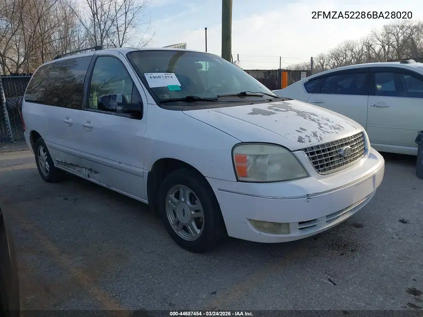 2006 Ford Freestar Sel VIN: 2FMZA52286BA28020 Lot: 44687454