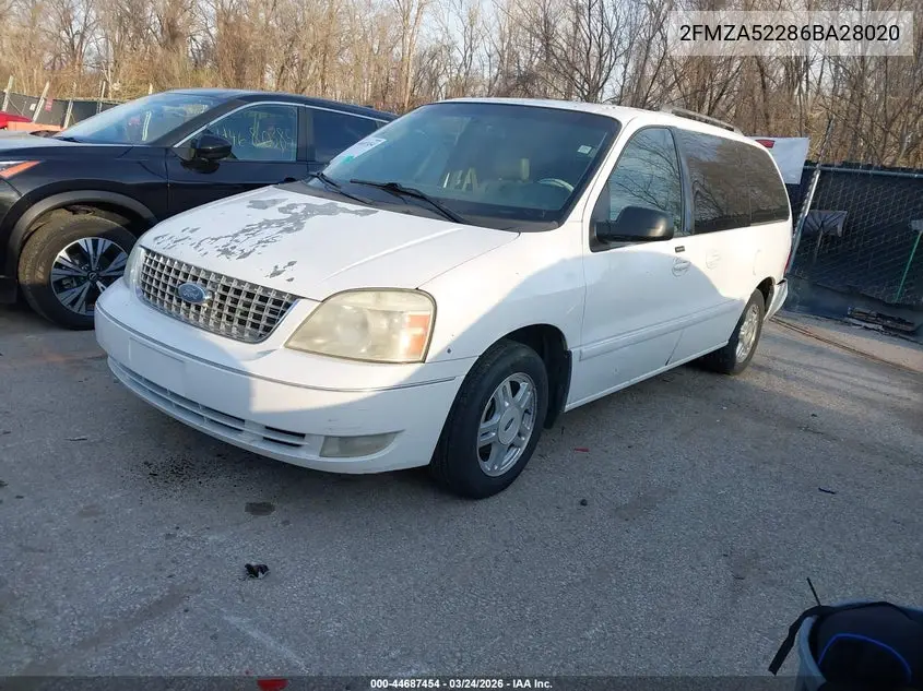 2006 Ford Freestar Sel VIN: 2FMZA52286BA28020 Lot: 44687454