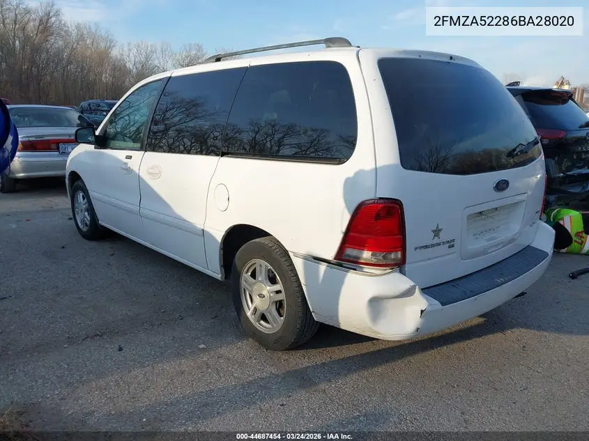 2006 Ford Freestar Sel VIN: 2FMZA52286BA28020 Lot: 44687454