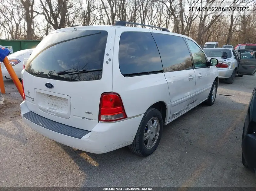 2006 Ford Freestar Sel VIN: 2FMZA52286BA28020 Lot: 44687454