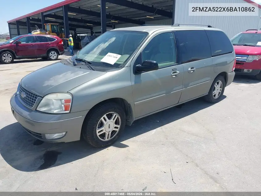 2006 Ford Freestar Sel VIN: 2FMZA522X6BA10862 Lot: 45017468