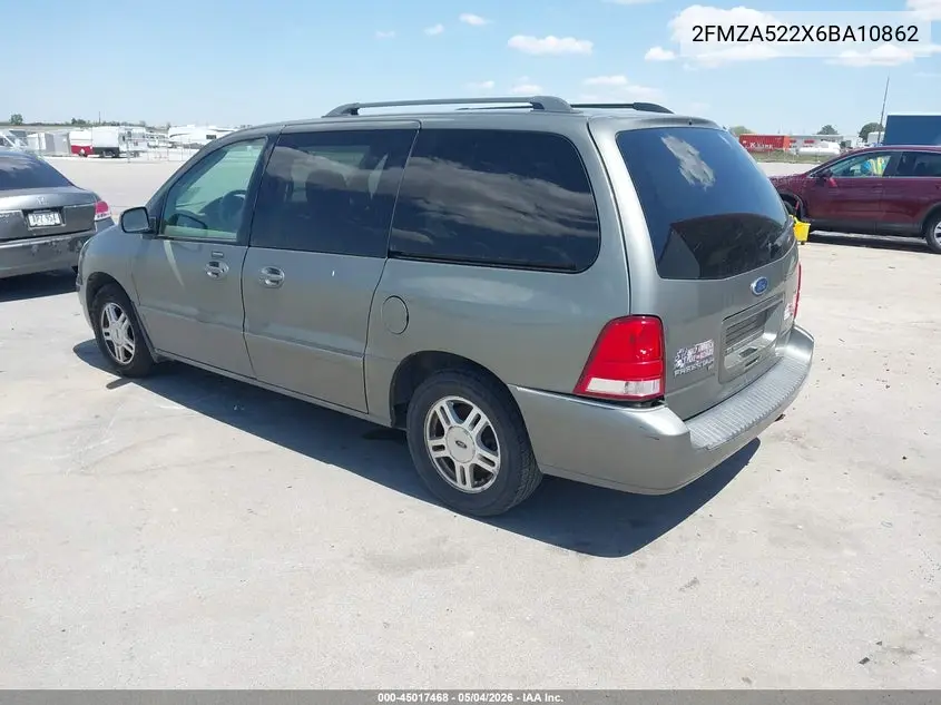 2006 Ford Freestar Sel VIN: 2FMZA522X6BA10862 Lot: 45017468
