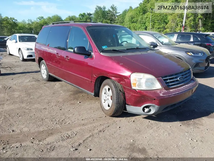 2006 Ford Freestar Se VIN: 2FMZA51636BA38474 Lot: 45220248