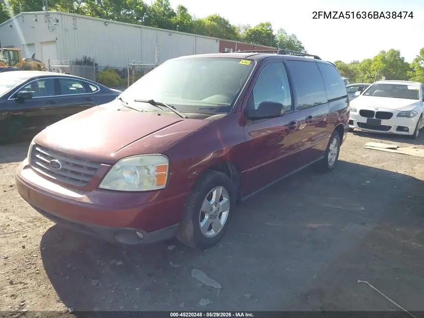 2006 Ford Freestar Se VIN: 2FMZA51636BA38474 Lot: 45220248