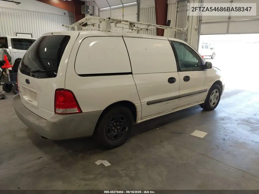 2006 Ford Freestar VIN: 2FTZA54686BA58347 Lot: 45378484