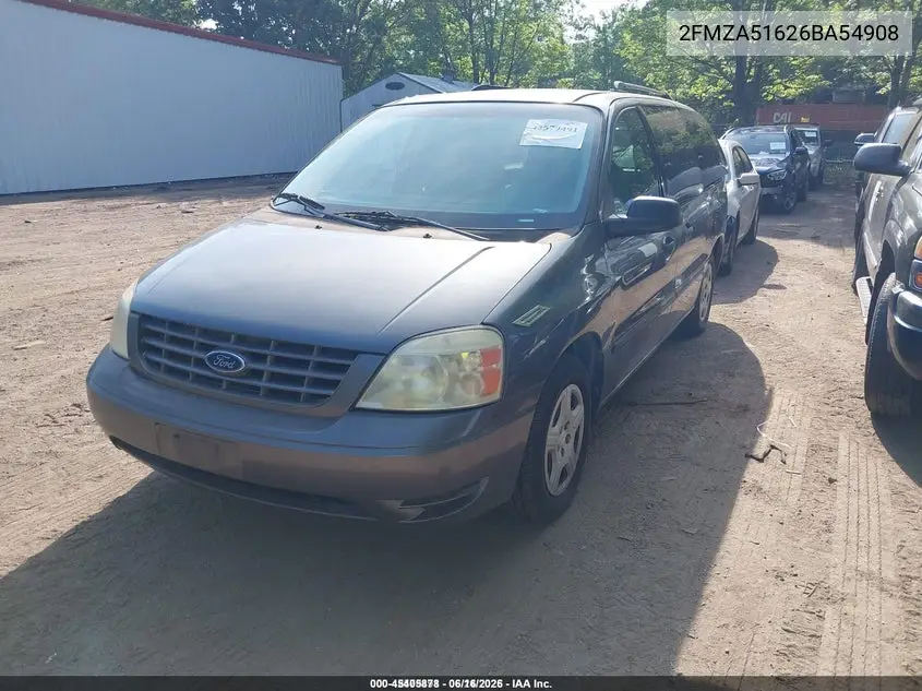2006 Ford Freestar Se VIN: 2FMZA51626BA54908 Lot: 45405878