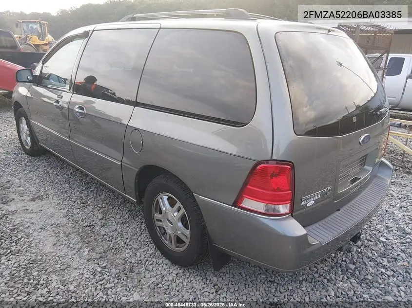2006 Ford Freestar Sel VIN: 2FMZA52206BA03385 Lot: 45446733