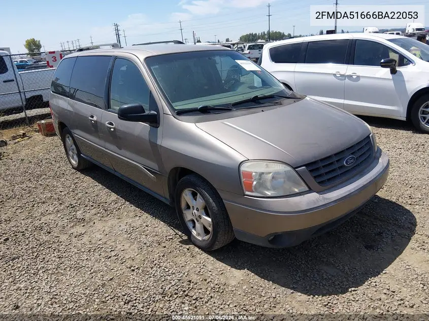 2006 Ford Freestar Se VIN: 2FMDA51666BA22053 Lot: 45521091
