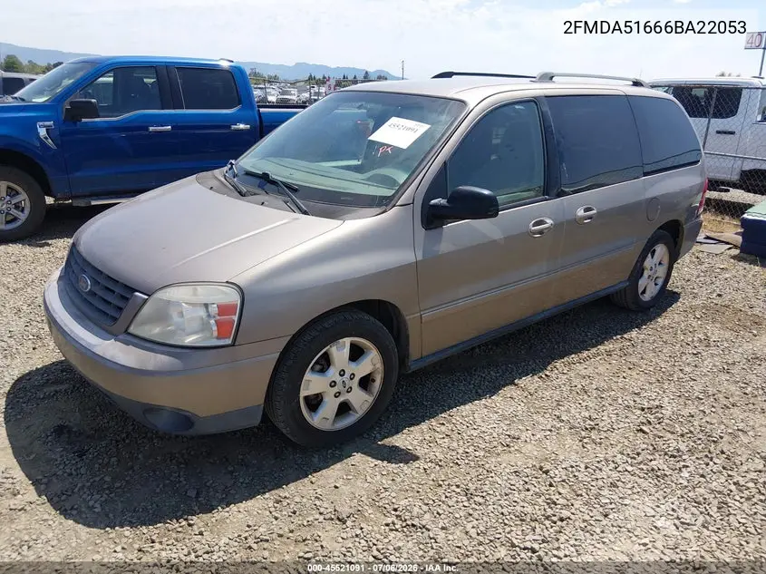 2006 Ford Freestar Se VIN: 2FMDA51666BA22053 Lot: 45521091
