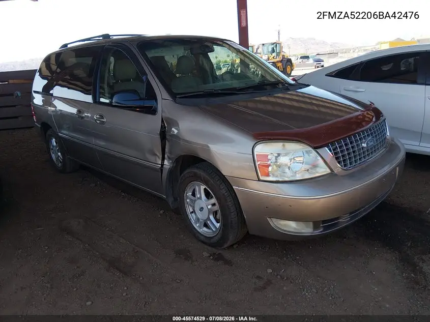 2006 Ford Freestar Sel VIN: 2FMZA52206BA42476 Lot: 45574529