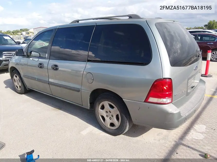 2007 Ford Freestar Se VIN: 2FMZA51677BA18195 Lot: 44803121