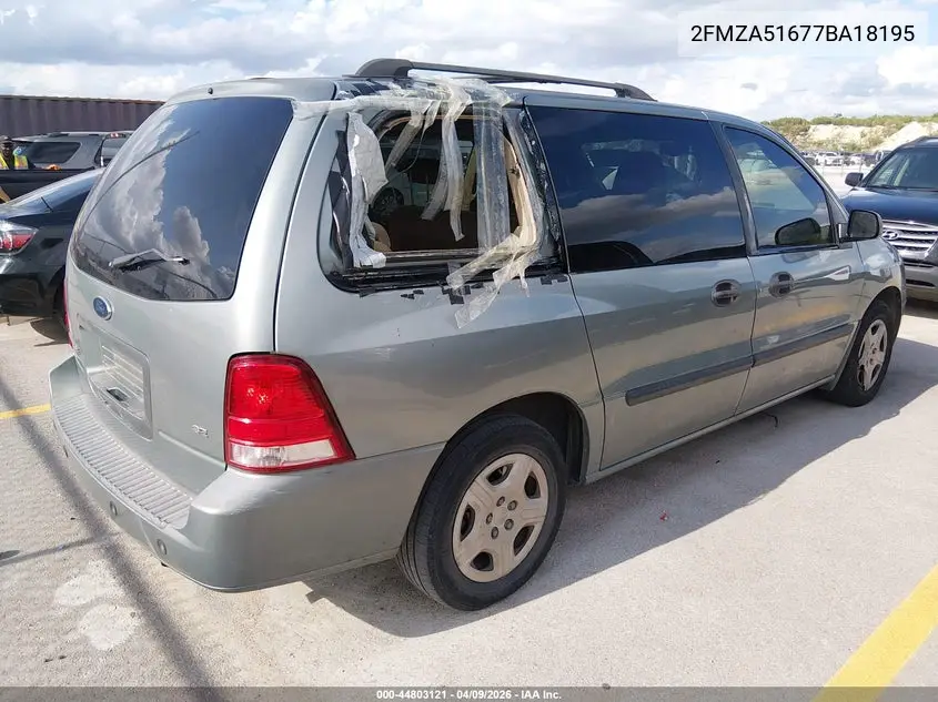 2007 Ford Freestar Se VIN: 2FMZA51677BA18195 Lot: 44803121